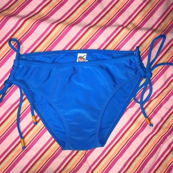 Tuti Brazilian Size Medium Blue Side Tie Bikini Bottom New Without Tags - Picture 6 of 8